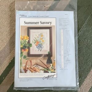 Better Homes Gardens Summer Savory Cross Stitch Kit New Kitchen Floral Vintage